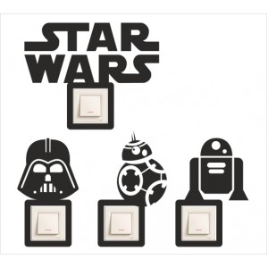 Wall Decoration | Sockets And Switches  | Model 4021, Star Wars, Set of 4 Designs