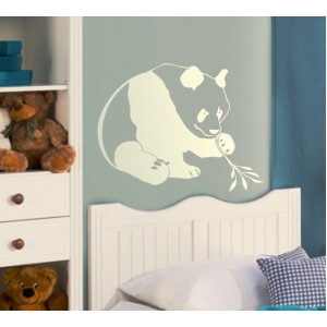 Wall Decoration | Wild Animals  | Panda 05, With a Bamboo Branch