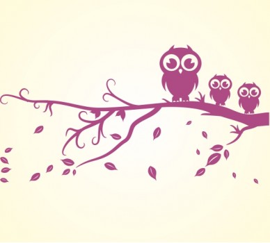 Three Owls On A Branch