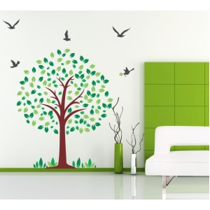 Wall Decoration | Kids Room  | Tree 10619, With Birds