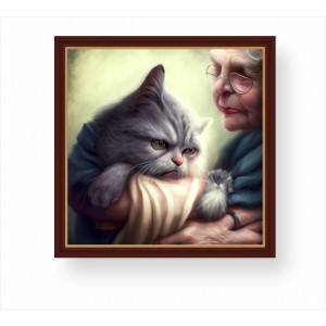 Wall Decoration | Framed | Angry cat FP_11004