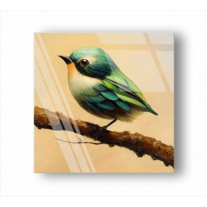 Wall Decoration | Glass | A Bird on a Branch GP_1100601