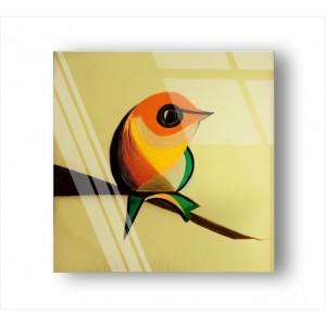 Wall Decoration | Glass | A Bird on a Branch GP_1100605