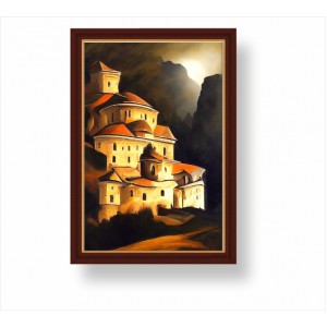 Wall Decoration | Framed | Houses on the hill FP_2100604