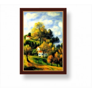 Wall Decoration | Framed | Houses on the hill FP_2200501