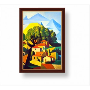 Wall Decoration | Framed | Houses on the hill FP_2200502