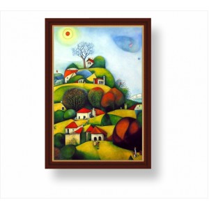 Wall Decoration | Framed | Houses on the hill FP_2200504