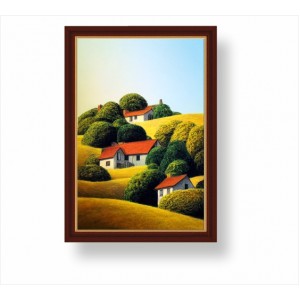 Wall Decoration | Framed | Houses on the hill FP_2200507