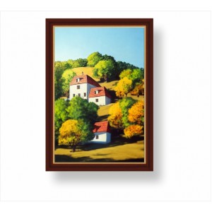 Wall Decoration | Framed | Houses on the hill FP_2200508