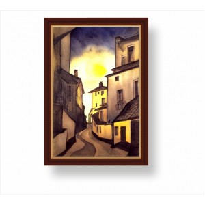 Wall Decoration | Framed | Houses on the hill FP_2200601
