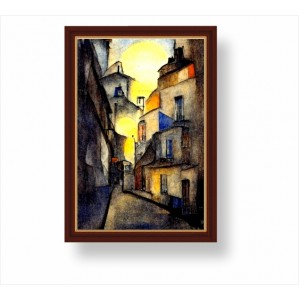 Wall Decoration | Framed | Houses on the hill FP_2200602