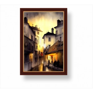 Wall Decoration | Framed | Houses on the hill FP_2200603