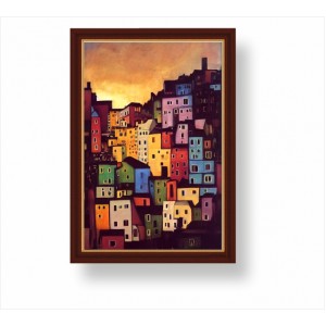 Wall Decoration | Framed | Houses on the hill FP_2200700
