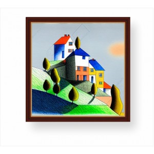 Wall Decoration | Framed | Houses on the Hill FP_2300703