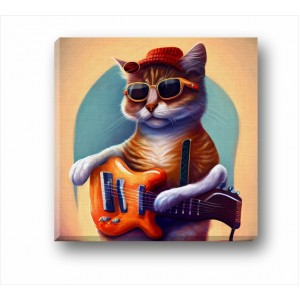 Wall Decoration | Canvas | Cat With A Guitar CP_4402100