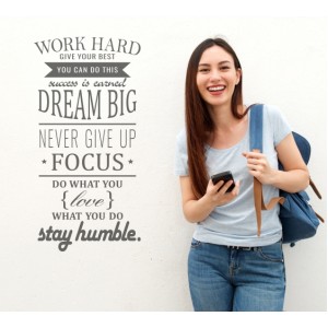 Wall Decoration | Wall Stickers | Work Hard, Dream Big