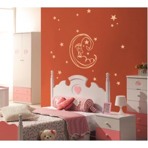Wall Decoration | Bedroom  | Moon And Stars 609