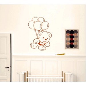 Wall Decoration | Kids Room  | Teddy Bear 10, With Balloons