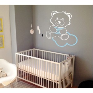Wall Decoration | Wall Stickers | Teddy Bear 12, On A Cloud