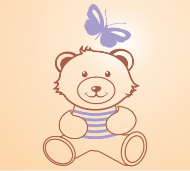 Teddy Bear 16, With A Butterfly