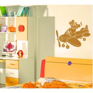 Wall Decoration | Kids Room  | Airplane 10, Mouse Pilot