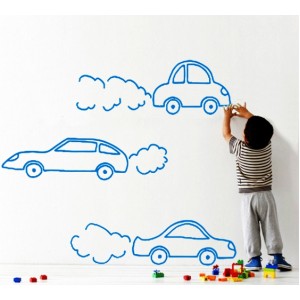 Wall Decoration | Cars  | Three Moving Cars