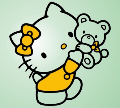 Hello Kitty 09, With A Teddy Bear