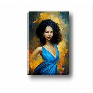 Wall Decoration | Canvas | Woman in Blue Dress CP_7100301