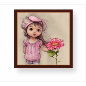 Wall Decoration | Framed | Girl With Flower FP_7400101