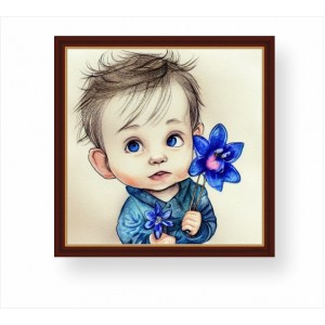 Wall Decoration | Framed | Boy With Flower FP_7400201
