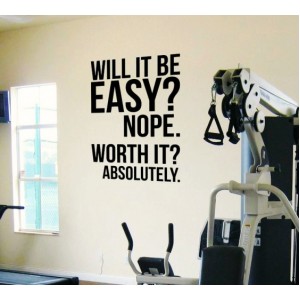 Wall Decoration | Fitness Quotes | Will It Be Easy?