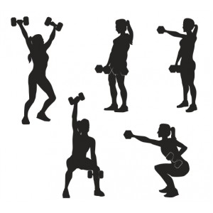 Wall Decoration | Silhouettes | Dumbbells 303, Women
