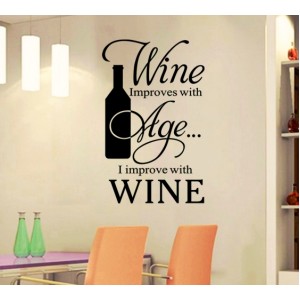 Wall Decoration | Kitchen Wall Words  | Wine Improves With Age
