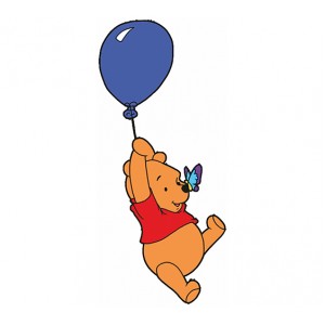 Winnie the Pooh, a Balloon and Butterfly