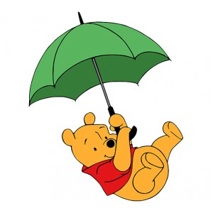 Wall Decoration | Kids Room  | Winnie the Pooh, Flying an Umbrella 46420