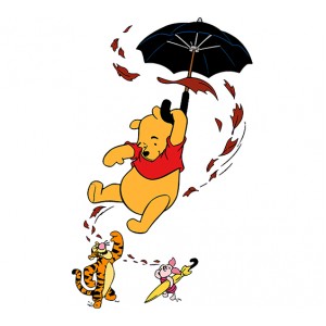 Wall Decoration | Kids Room  | Winnie the Pooh, Flying an Umbrella 46422