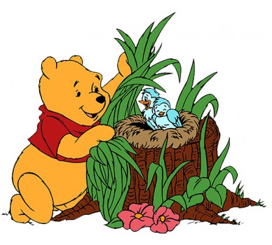 Winnie the Pooh, A Bird on a Log