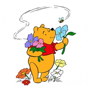 Wall Decoration | Kids Room  | Winnie the Pooh, Smelling Flowers