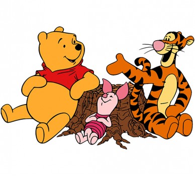 Winnie the Pooh, Tigger and Piglet Sitting Together