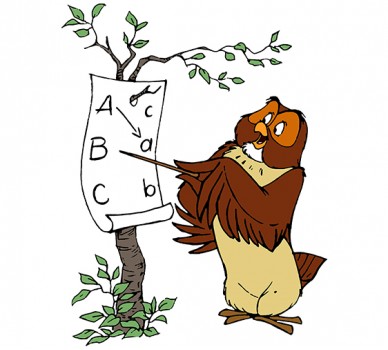 Winnie the Pooh, Owl Teaching  ABC