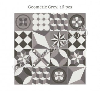 Стикер за стена Geometric Grey, 16 pcs.