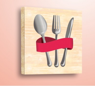 Cutlery with red ribbon