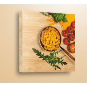 Wall Decoration | For Kitchen, Wood | Pasta and arugula