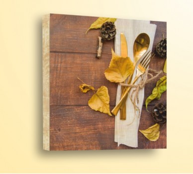 Gold Cutlery and leaves