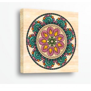 Wall Decoration | Shapes, Wood | Turquoise Mandala 216137