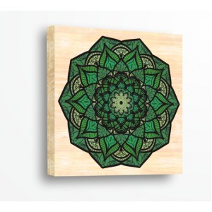 Wall Decoration | Shapes, Wood | Green Mandala 216358