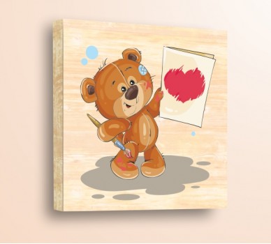 Teddy Bear With a Brush, Wood