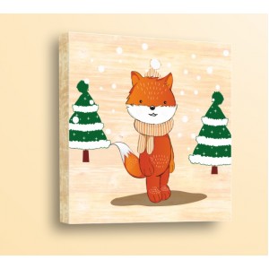 Wall Decoration | For Kids, Wood | Fox and Winter