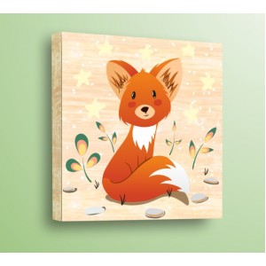 Wall Decoration | For Kids, Wood | Fox with Flowers