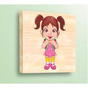 Wall Decoration | For Kids, Wood | Girl with a Backpack